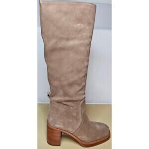 Michael Kors Hayden Suede Knee-High Boots in a taupe color